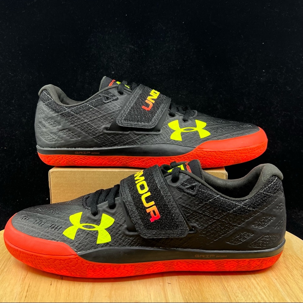 Under Armour Centric Grip Throwing Shoes Mens Sizes Black Orange Strap Athletic